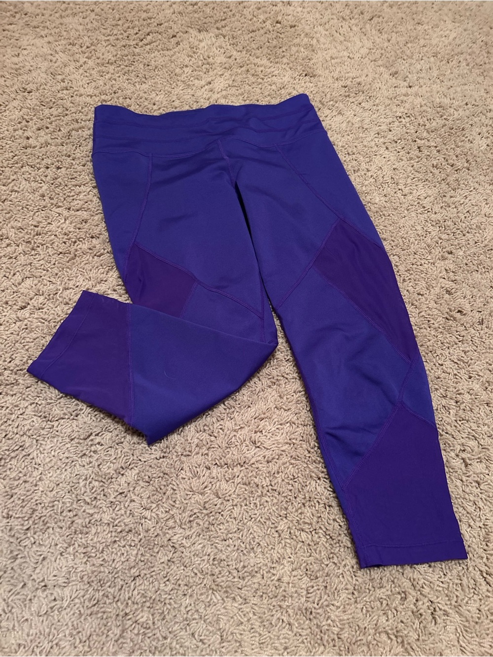 Athleta Deep Purple High-Waist Performance Capri Leggings